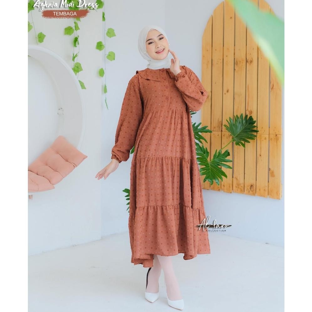 hj-43 It34 gamis Midi dress aghnia zoeya by alfaro dress cringkle rubi butterfly new model busui res