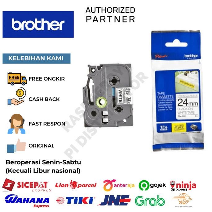 

TERLARIS - Brother Label Tape TZe-S251 24mm Black On White Pita