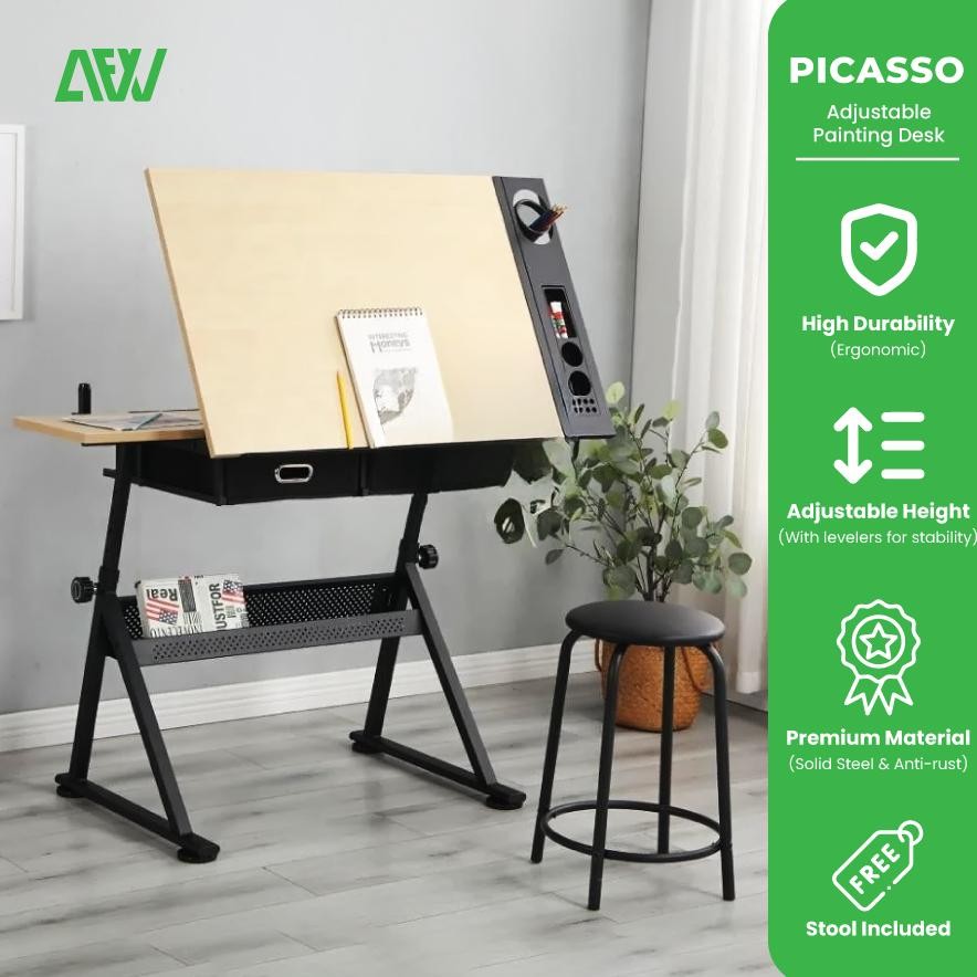 

PICASSO Meja Lukis Meja Gambar Adjustable AST