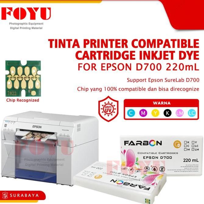 Tinta Printer Compatible Cartridge Inkjet Dye Epson D700 220Ml New Stok