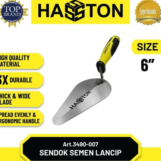 Hasston Sendok Semen Lancip Gagang Karet Cetok Semen 3490