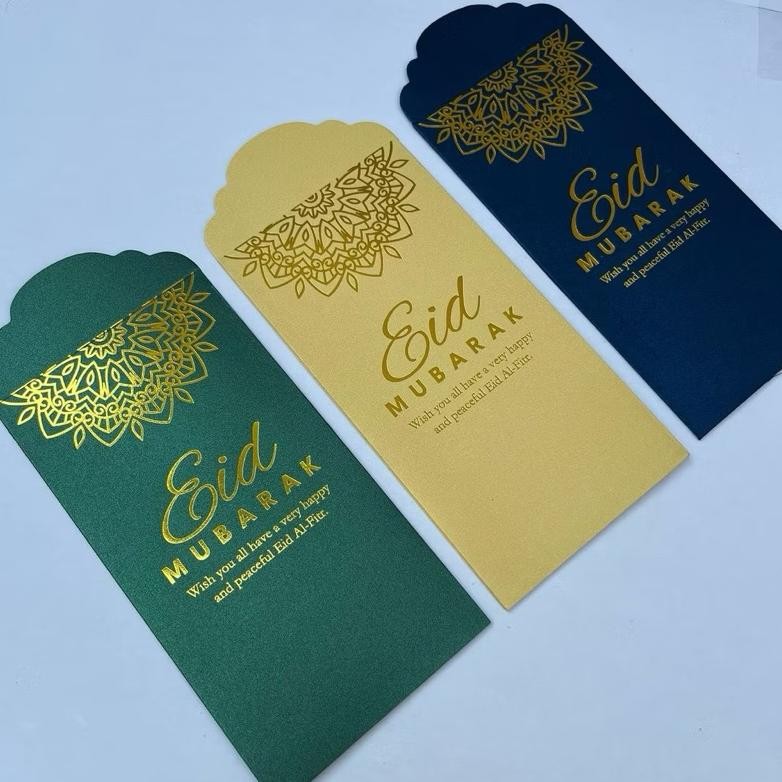 

( 5 pcs ) Amplop Idul Fitri Premium gold Lebaran Mewah Eid mubarak Money Envelope Arabic Pattern 5 pcs AST