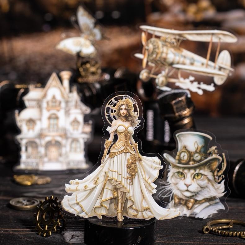 

(2CD) sticker transparan girl machine punk machinery journaling AST