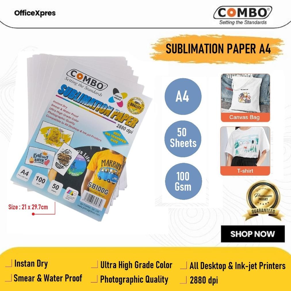 

Kertas Sublim A4 / Sublimation Paper A4 / Kertas Sablon / Colour Transfer Paper / Sublim Paper / Kertas Sublimasi AST