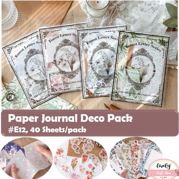 

LovelyCraftStore | E12 ~ Paper Pack Deco Pack Journalling Kit DIY Bujo Art Deco Pack Sticker Scrapbooking Diary Kit AST