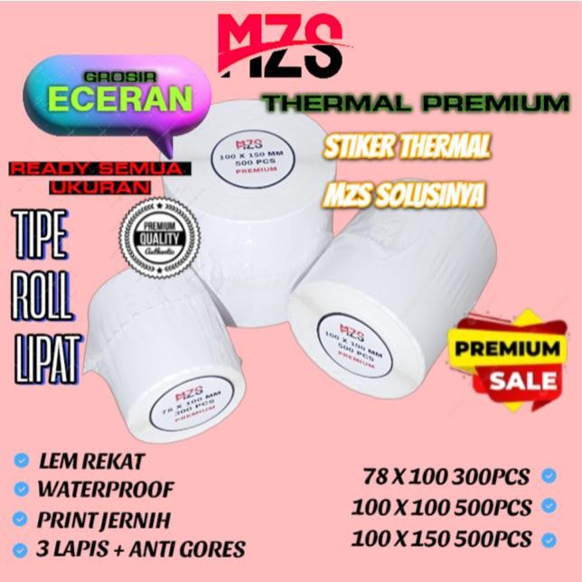 

STICKER THERMAL ROLL 100X100MM ISI 500PCS UKURAN KERTAS A6 AST