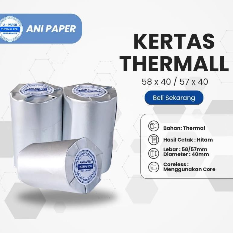 

Kertas thermal 58mmx40mm isi 20roll AST