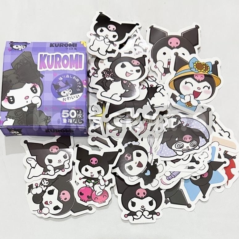 

50 PCS PER BOX STICKER SATUAN AESTHETIC SANRIO HELLO KITTY / POCHAKKO / CINNAMOROL / POMPOM PURIN / KUROMI AST