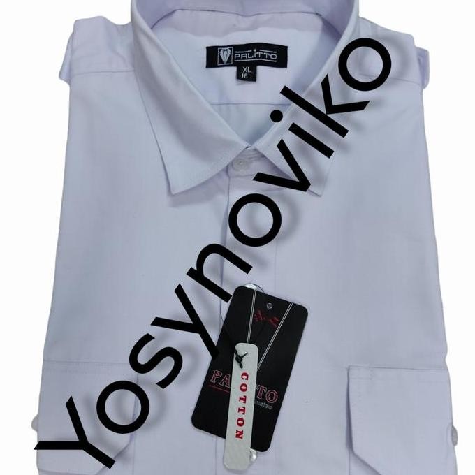 kemeja pria pdh putih Palitto pendek