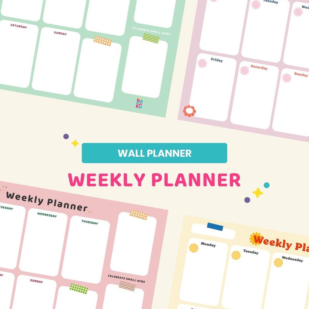 

Weekly Planner Schedule Board - Wall Planner - Hariku Studio AST