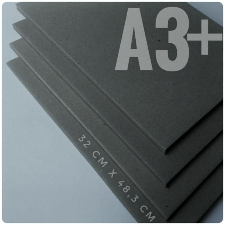 

( 5 Lembar ) Karton Board 3 mm / No. 20 Ukuran A3+ / 32 cm X 48.3 cm, Grey Board, Hard Cover, Bahan Gift Box AST