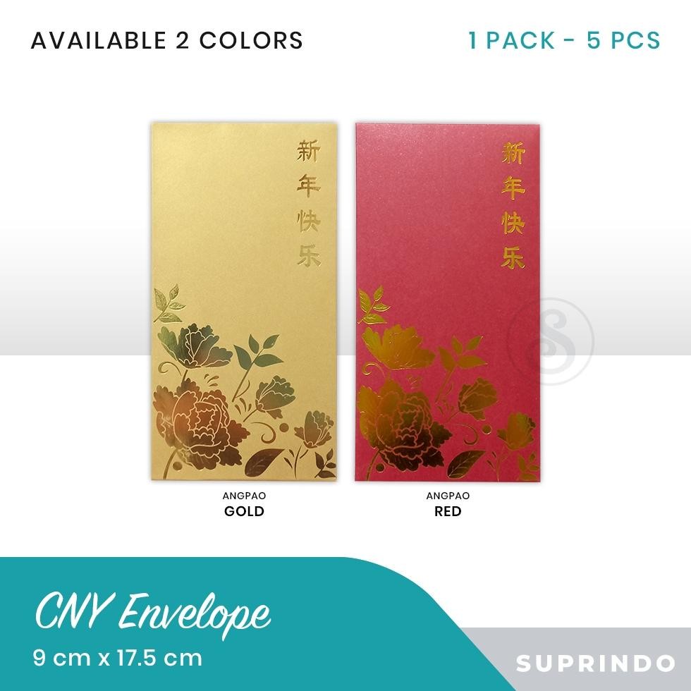 

ANGPAO IMLEK / ANGPAO CNY / AMPLOP IMLEK CHINESE NEW YEAR uk. 9 x 17.5 cm (5 pcs) AST