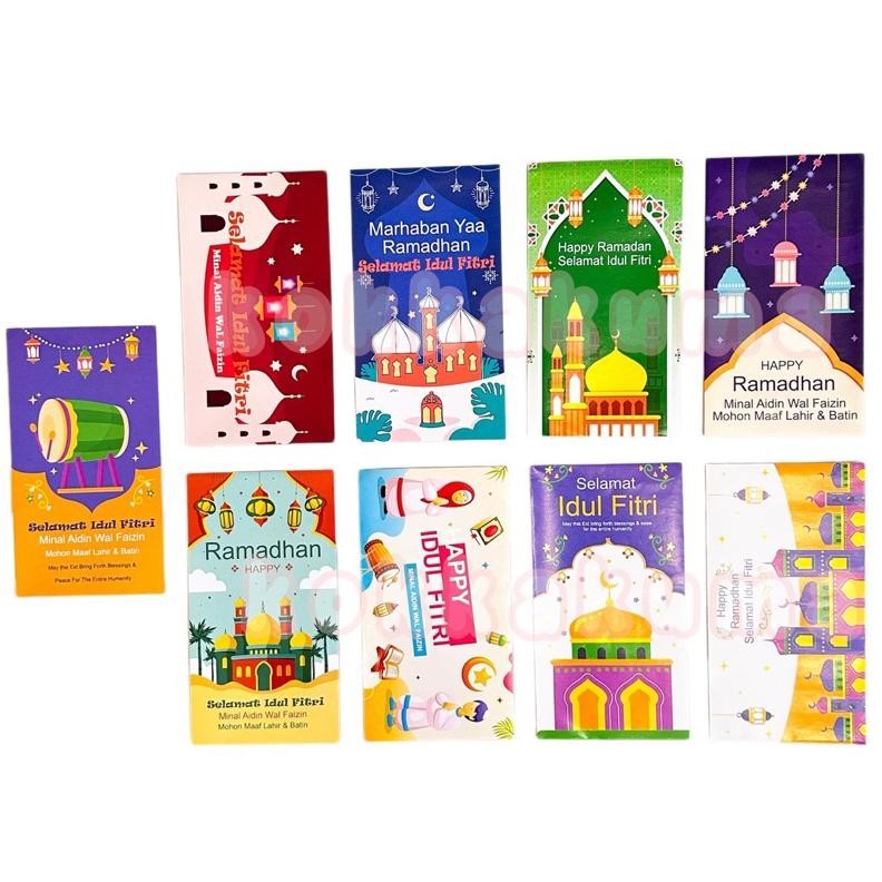 

( KKM ) 50 Lembar Amplop Lebaran Idul Fitri Angpao Karakter Lucu Box Mika Bening AST