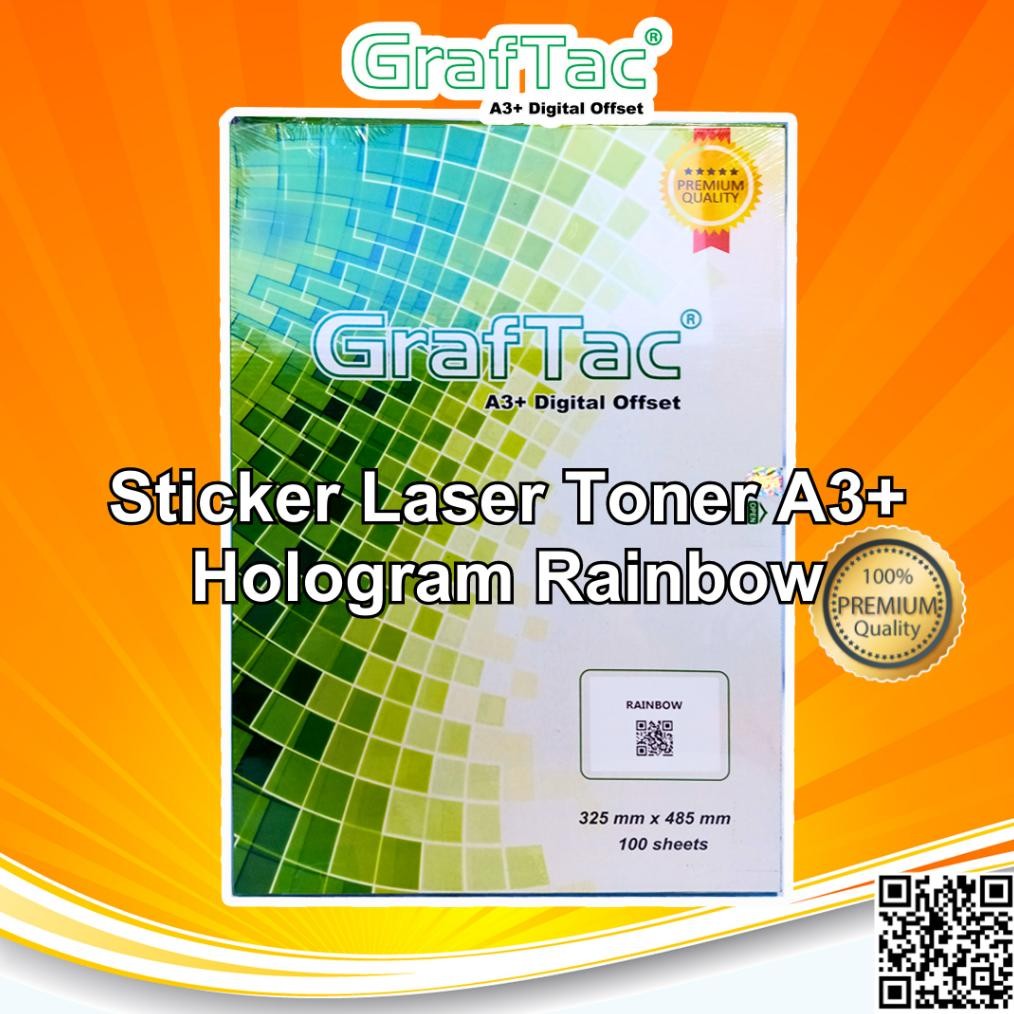 

Graftac Sticker Vinyl Hologram Rainbow A3+ Stiker Digital Print Laser Toner - Instant/Sameday AST