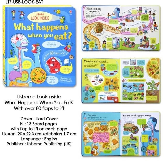 [ABCKIDS] SEGEL Usborne Look Inside What Happens When You Eat Book Buku Edukasi Anak AST