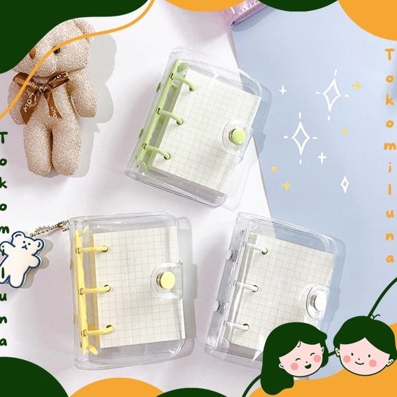 

Binder mini polos 3 ring termasuk isi kertas refill 80 lembar aesthetic lucu cute journaling DIY bujo jurnal notebook loose leaf transparan HB1290 AST