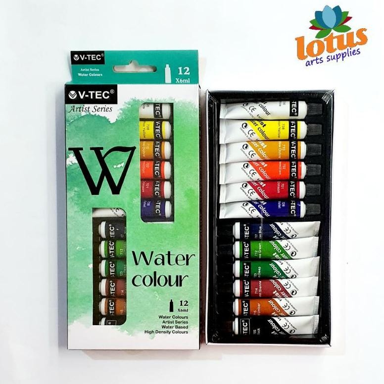 

V-TEC Water Colour Set 12 warna x 6ml tube AST