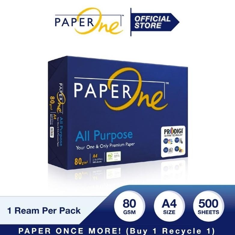 

Kertas HVS A4 80 GSM Paper One 1Rim Isi 500 Lembar AST