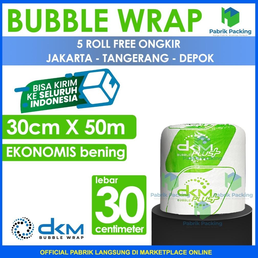 

Bubble Wrap Ekonomis Bening 30CM X 50M Tebal Plastik Bubblewrap Roll AST