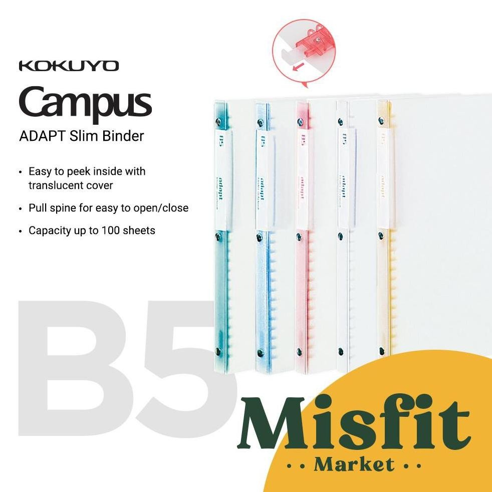 

KOKUYO Campus ADAPT Slim Loose Leaf Binder B5 Notebook Clear Transparent Transparan AST