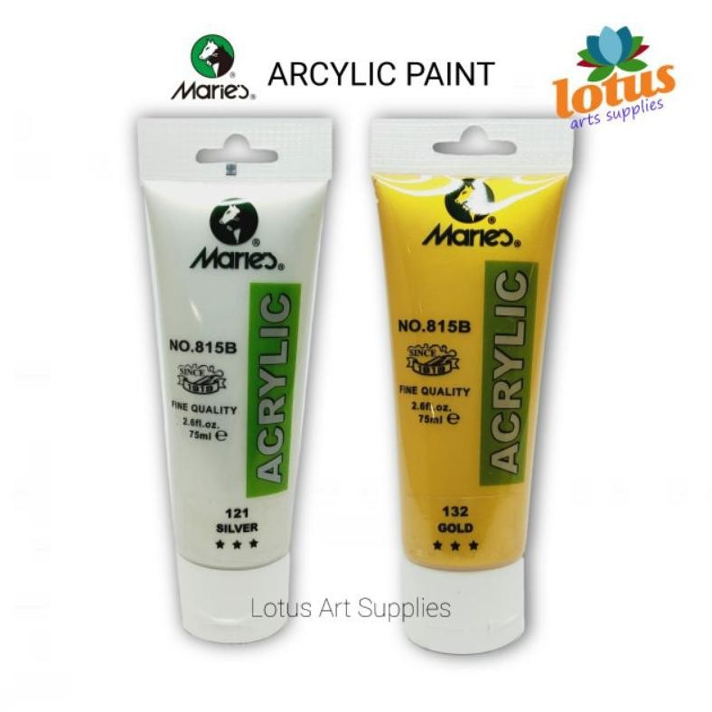 

Maries Acrylic Paint 75ml ( Gold / Silver ) AST