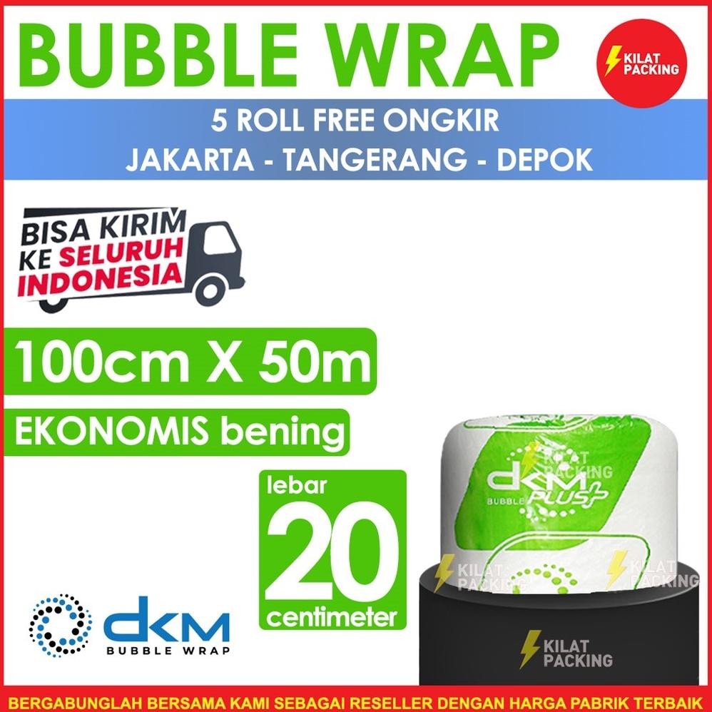 

Bubble Wrap Ekonomis Bening 20CM X 50M Tebal Plastik Bubblewrap Roll AST
