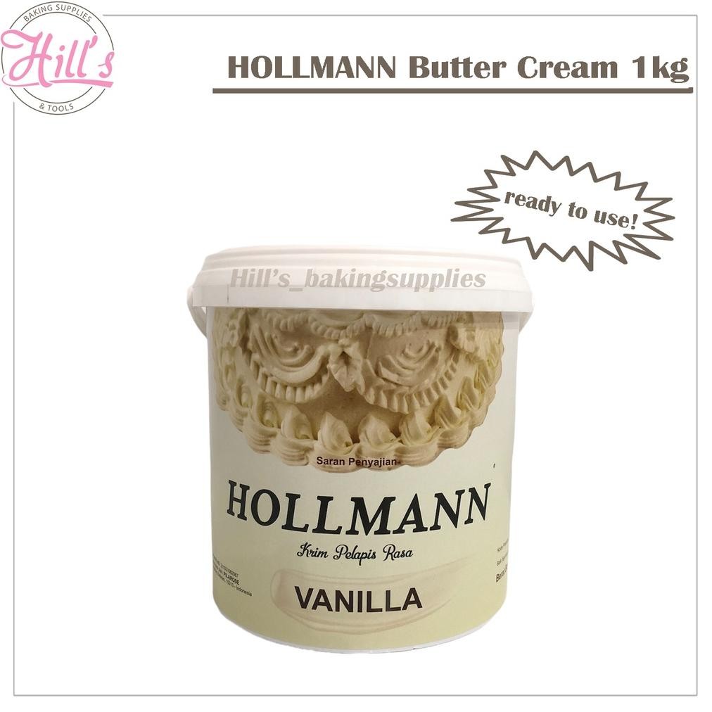 

Butter CREAM Hollmann 1 kg KEMASAN ASLI - SIAP PAKAI / VaNILA PUTIH HOLMAN ButterCREAM / HOLLMAN 1kg 1000gr