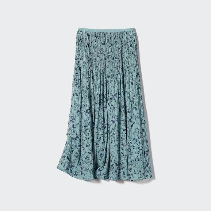 Uniqlo Rok Sifon Wanita Chiffon Skirt Motif Print (Best Quality)