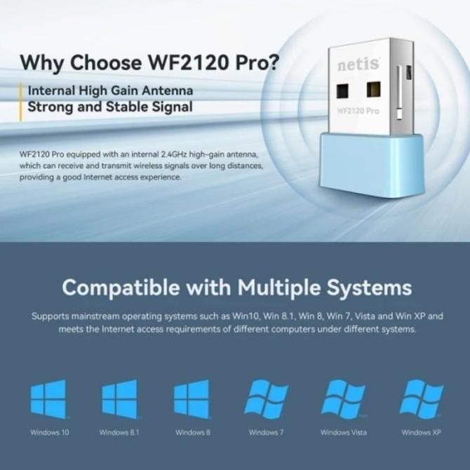 Netis Wf2120 Pro Usb Wifi Dongle Wifi 150 Mbps Wf 2120 Wf-2120 New Stok