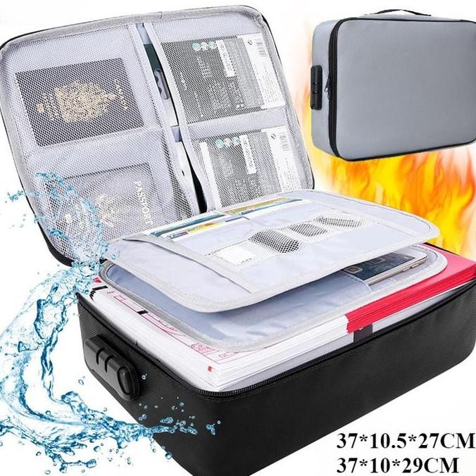Tersedia Vixplorn-Tas Penyimpanan Dokumen Tahan Air Tahan Api Folder File Folder Perjalanan Organisa