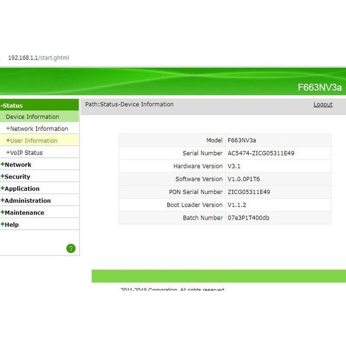 Ont Zte F663Nv3A Xpon Baru Ont Saja New Stok