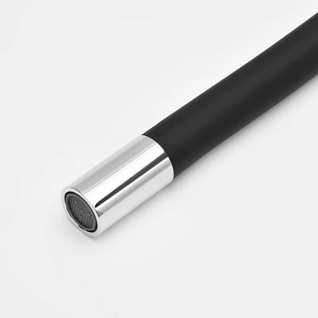 KRAN TEMBOK STAINLESS DENGAN SELANG SAMBUNGAN FLEXIBLE HITAM KERAN AIR 1/2 INCH