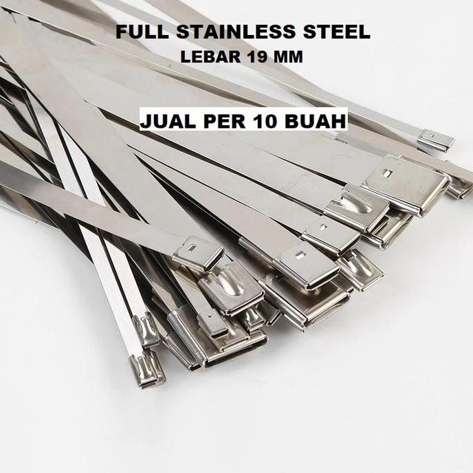 

Per 10 Pcs Cable Ties Straps Stainless 19 X 900 Mm Kabel Tis Tali Plat Co