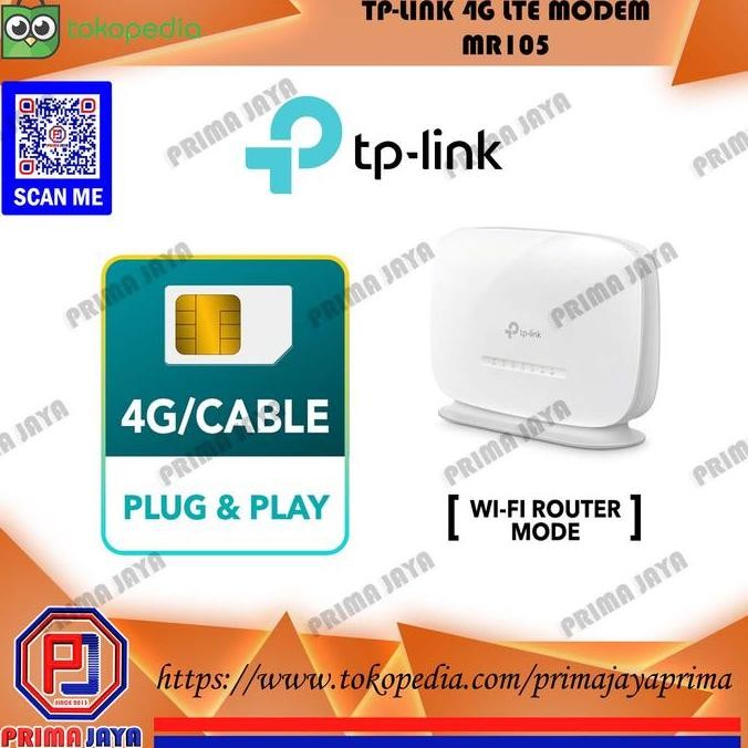 Tp-Link Wireless N 4G Lte Router Tl-Mr105 300Mbps Gsm Modem Tp Link New Stok