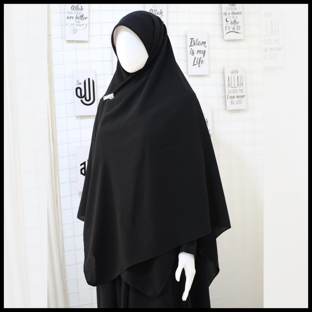 JETBLACK JILBAB SEGIEMPAT SYAR'I SERIES | HIJAB SYARI BAHAN PREMIUM ORIGINAL EXCLUSIVE MTA KIARA KHI