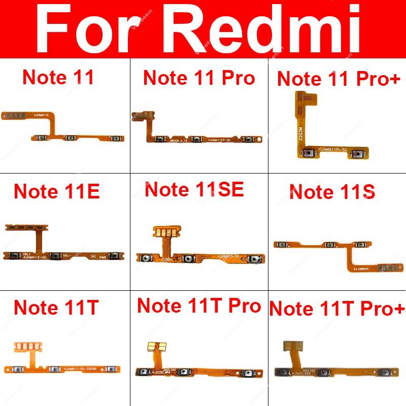 

Untuk xiaomi redmi note 11 11s 11t 11e 11se pro tombol volume daya kabel fleksibel tombol samping ko