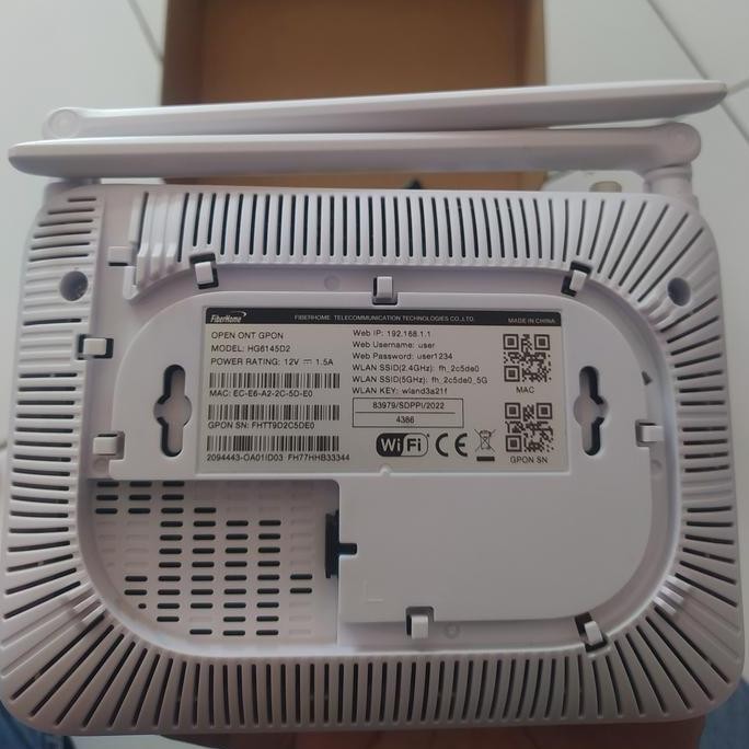 Fiberhome Modem Ont Hg6145D2 Dualband Dengan Adaptor Bonus Dalam Kemasan New Stok