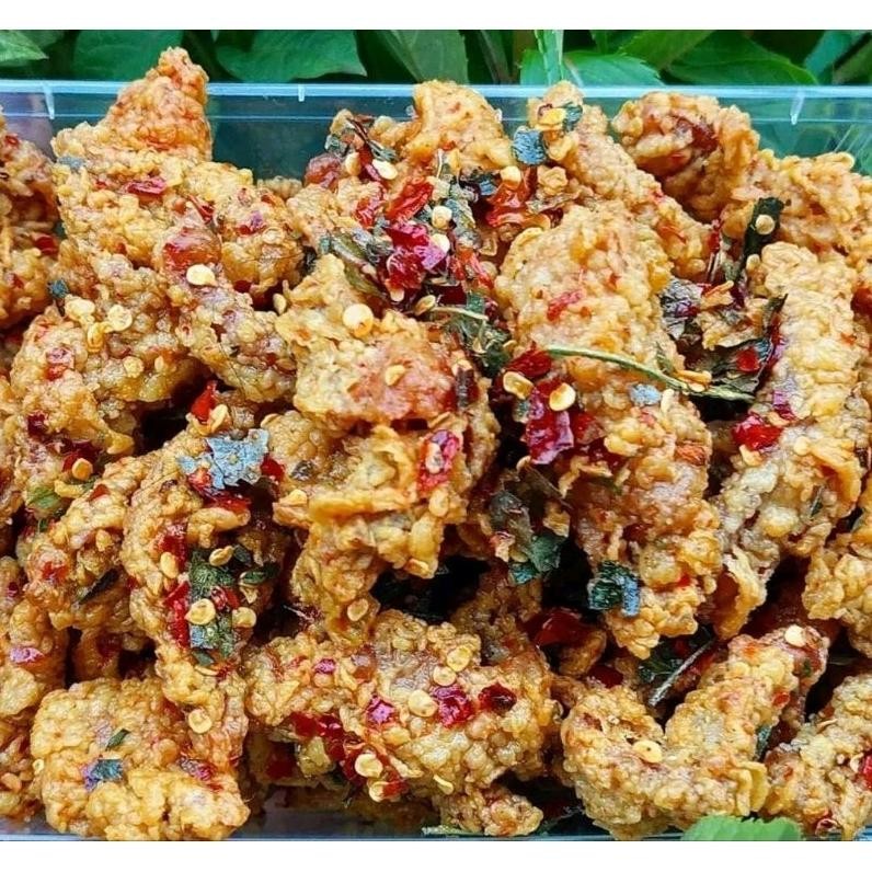 

Promo Kripik Kulit Ayam Pedas Daun Jeruk Isi 250GRM