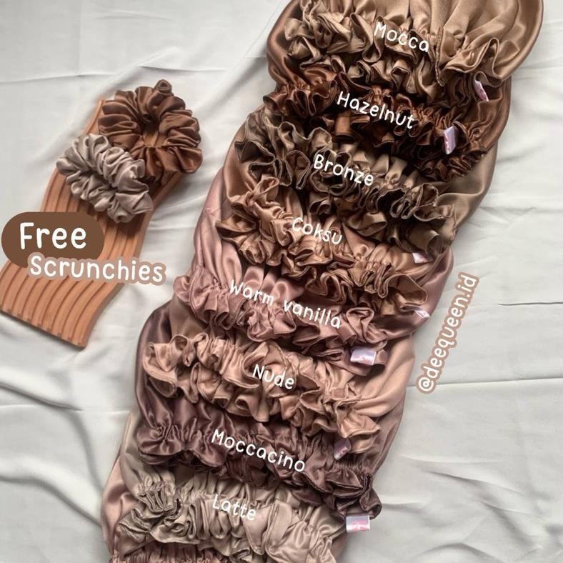 NEW Hair BonnetPremium /Sleeping Satin Silk/Hair Cap/ Shower Cap/Sleeping Cap/Bonnet/ Kudung Mandi T