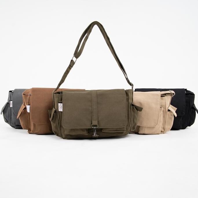 Promo Megan Y2K Bag By Money Alter / Tas Selempang Bahan Kanvas / Military Bag