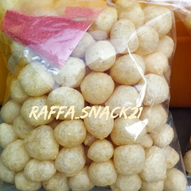

cimol kering-endog lewo 1000gr(1kg) - rasa pedas dan original gurih renyah kriuk - emplod lewo bulat - snack khas lewo garut