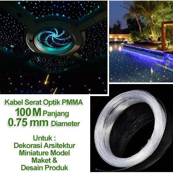 Serat Optik - Fiber Optic Pmma 0.75 Mm Panjang 100 M New Stok