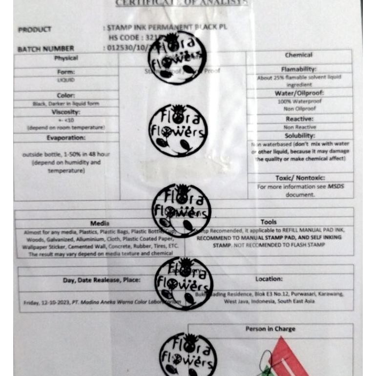 

TINTA PERMANENT STEMPEL PAD /BAK ,,Basic dyes, ,isi100 ml