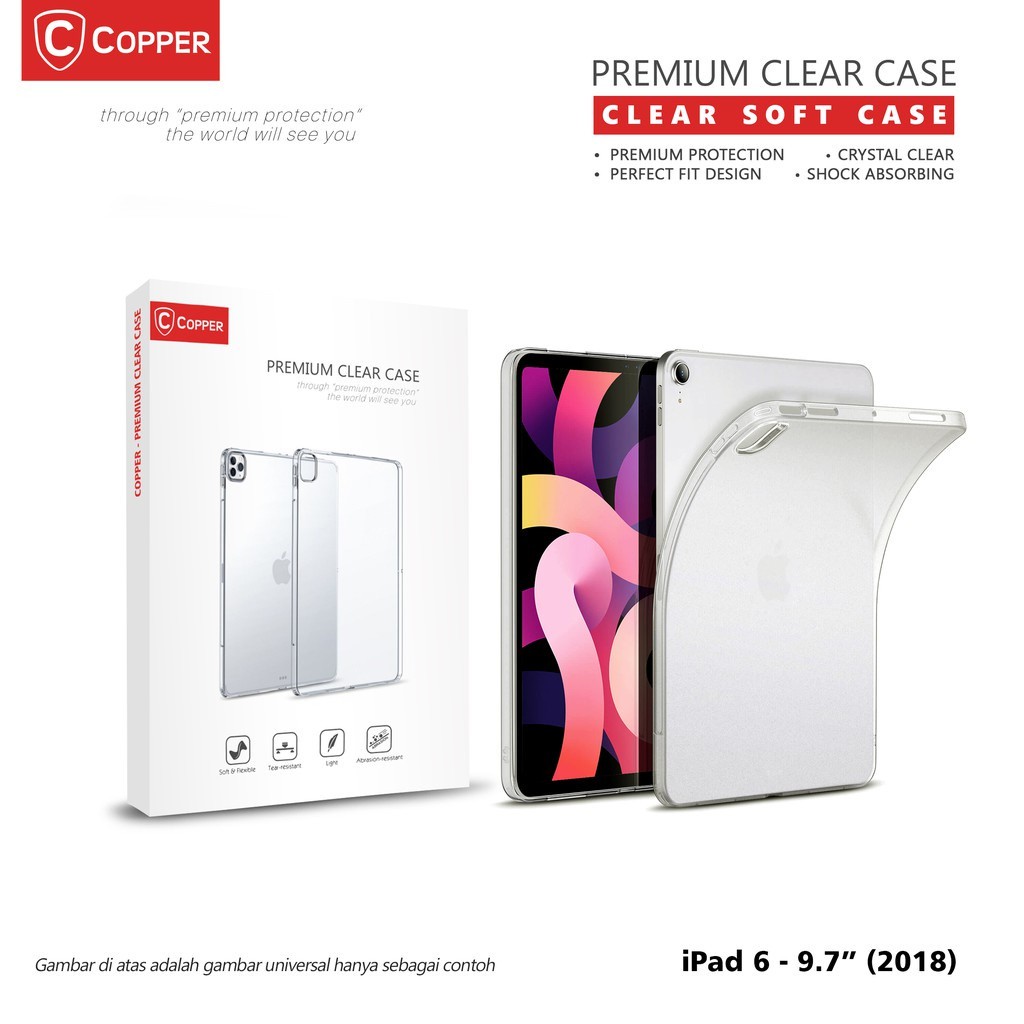 Ipad 6 9,7 (2018) - Copper Softcase Bening Clear Soft Case Casing