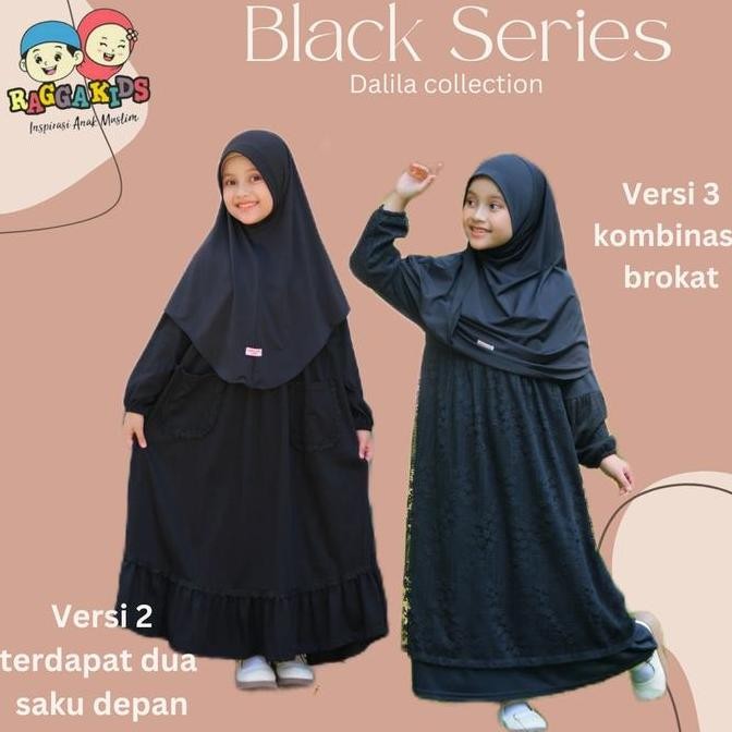 Sale Gamis Hitam Anak Perempuan | Baju Muslim Anak Hitam | Gaun Hitam Brokat Anak Bahan Tebal Adem
