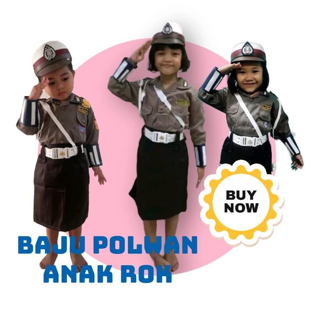 Baju Profesi Polwan anak Kostum Polwan Anak Baju polwan anak rok AST