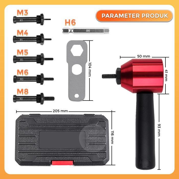 Rivet Gun Adaptor For Cordless Drill Konverter Tang Rivet Adapter Bor Original Dan Terpercaya