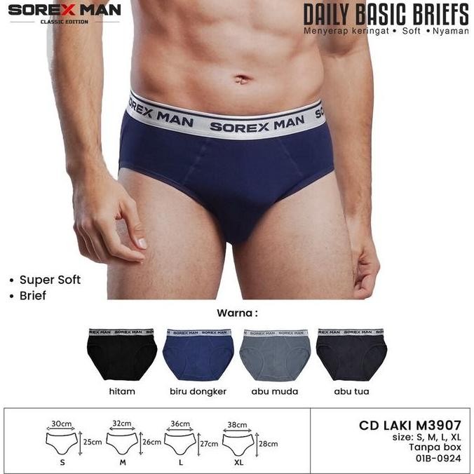 New 3Pcs - Sorex Cd , M3907 Cd Sport Pria Super Soft Best Quality