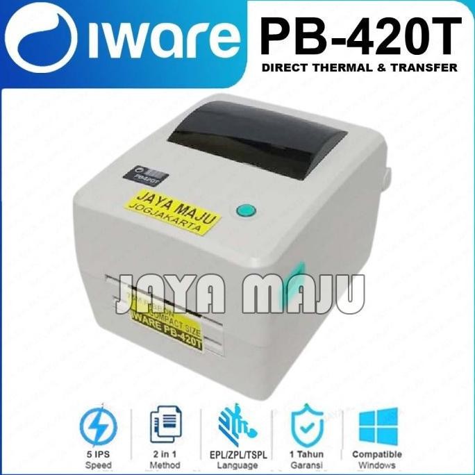 Printer Bar / Label Printer Iware Pb-420T Setara Zebra Gc420T Usb New Stok