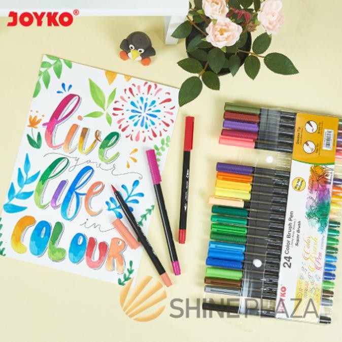 

Color Brush Pen Joyko 24 Colors CLP-13A Pena Spidol Kuas Warna Murah
